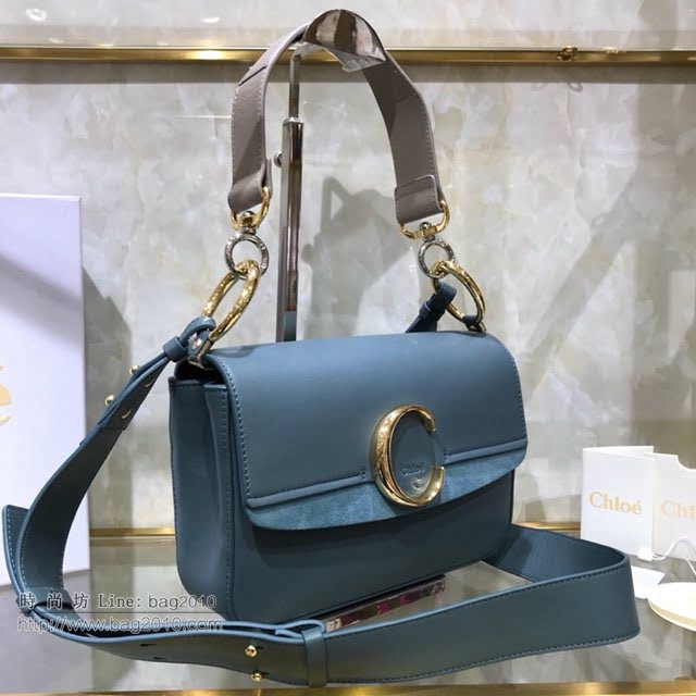 Chloe女包 克洛伊經典C形飾扣寬肩帶包包 Chole手提肩背斜挎包  jjh1371